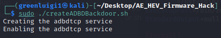 Running createADBDBackdoor Script